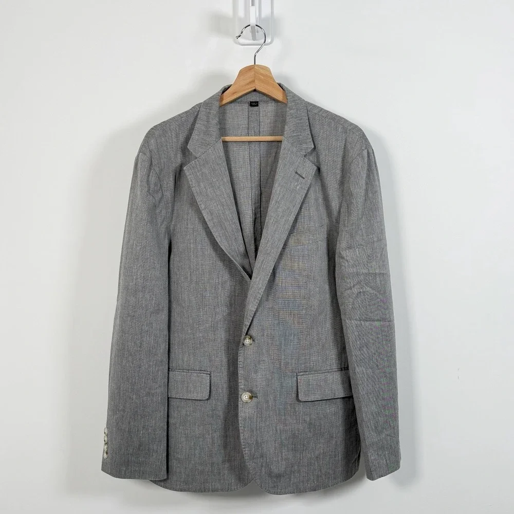 J.Crew Ludlow Blazer Men 42S Gray Somelos Unstructured Cotton Stretch Sport Coat